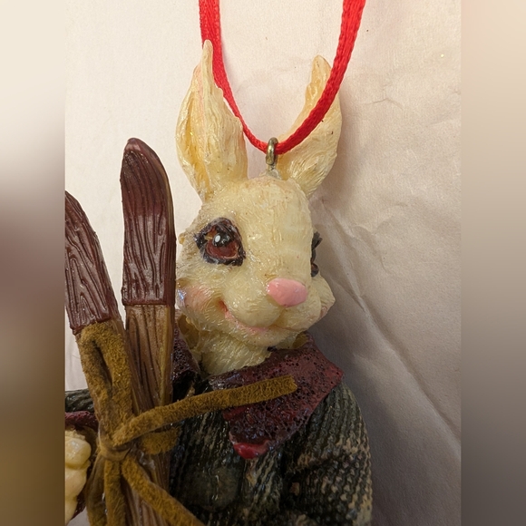 Vintage Rabbit Snow Skiing Christmas Ornament Resin 5" Collectable Gift - Picture 4 of 10